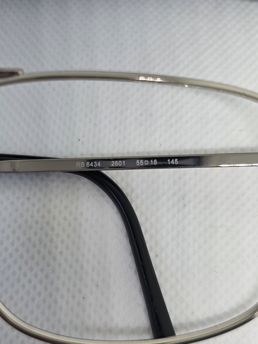 Ray-Ban RB 6434 Silver Metal Aviator Glasses Frames with Black Temples - Picture 4 of 7